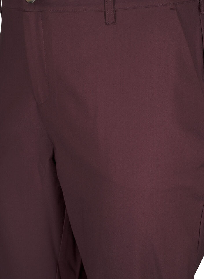 Broek met hoge taille en rechte pijpen, Donker Bordeaux, Packshot image number 2