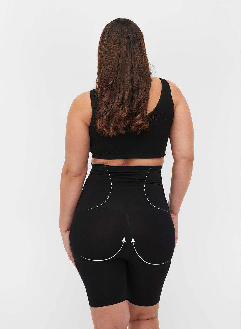 Shapewear shorts met hoge taille, Black, Model