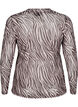 Mesh top met zebra print, Zwart, Packshot image number 1