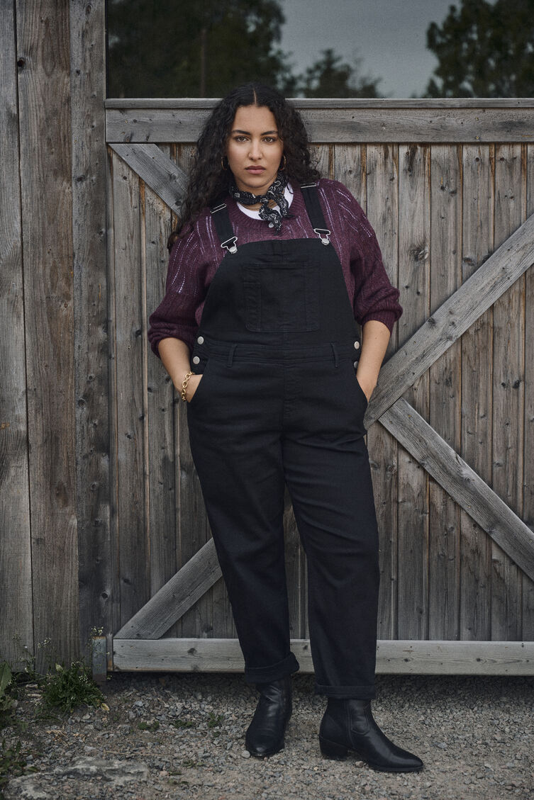 Denim tuinbroek, , Model