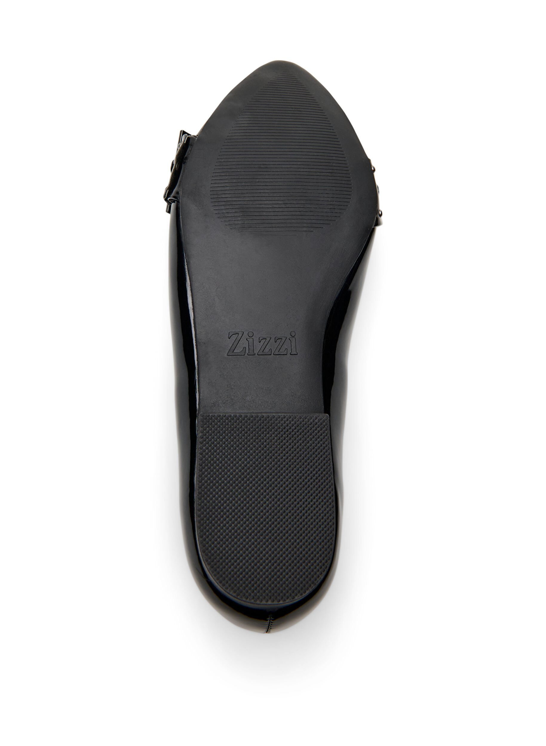 ZizziWide fit - Ballerina met bandje en studs, Zwart, Packshot image number 4