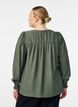 Viscose blouse met smock en geplooide details, Groen, Model image number 2