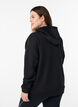 Scuba-hoodie met rits en zakken, Zwart, Model image number 2