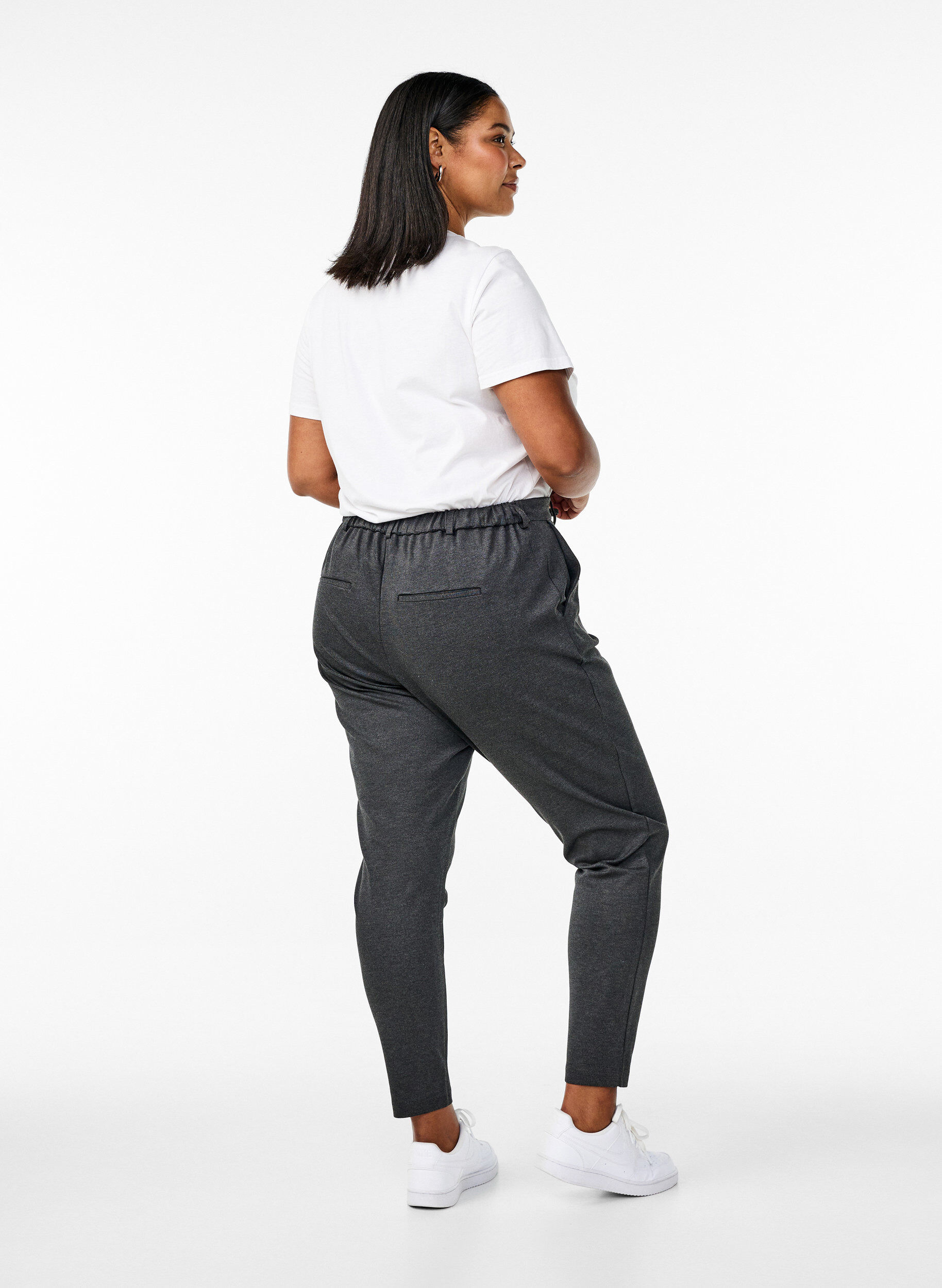 ZizziCropped Maddison broek, Grijs, Model image number 1