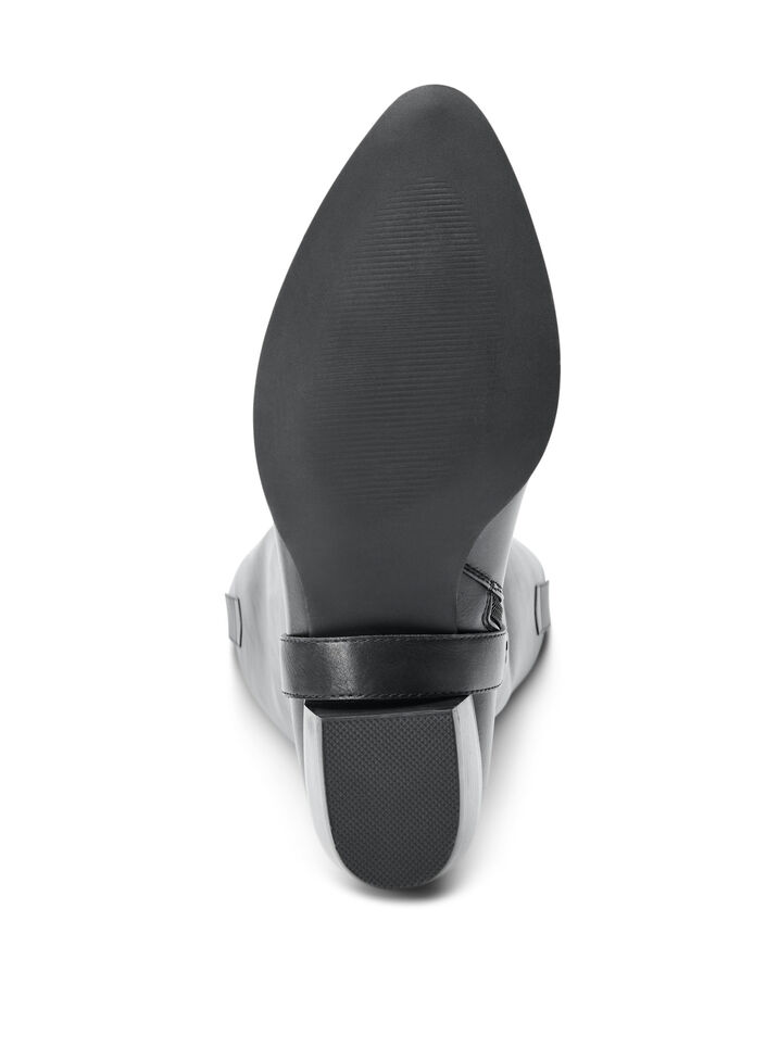 Wide fit - Lange laars met afneembare schacht, Black, Packshot