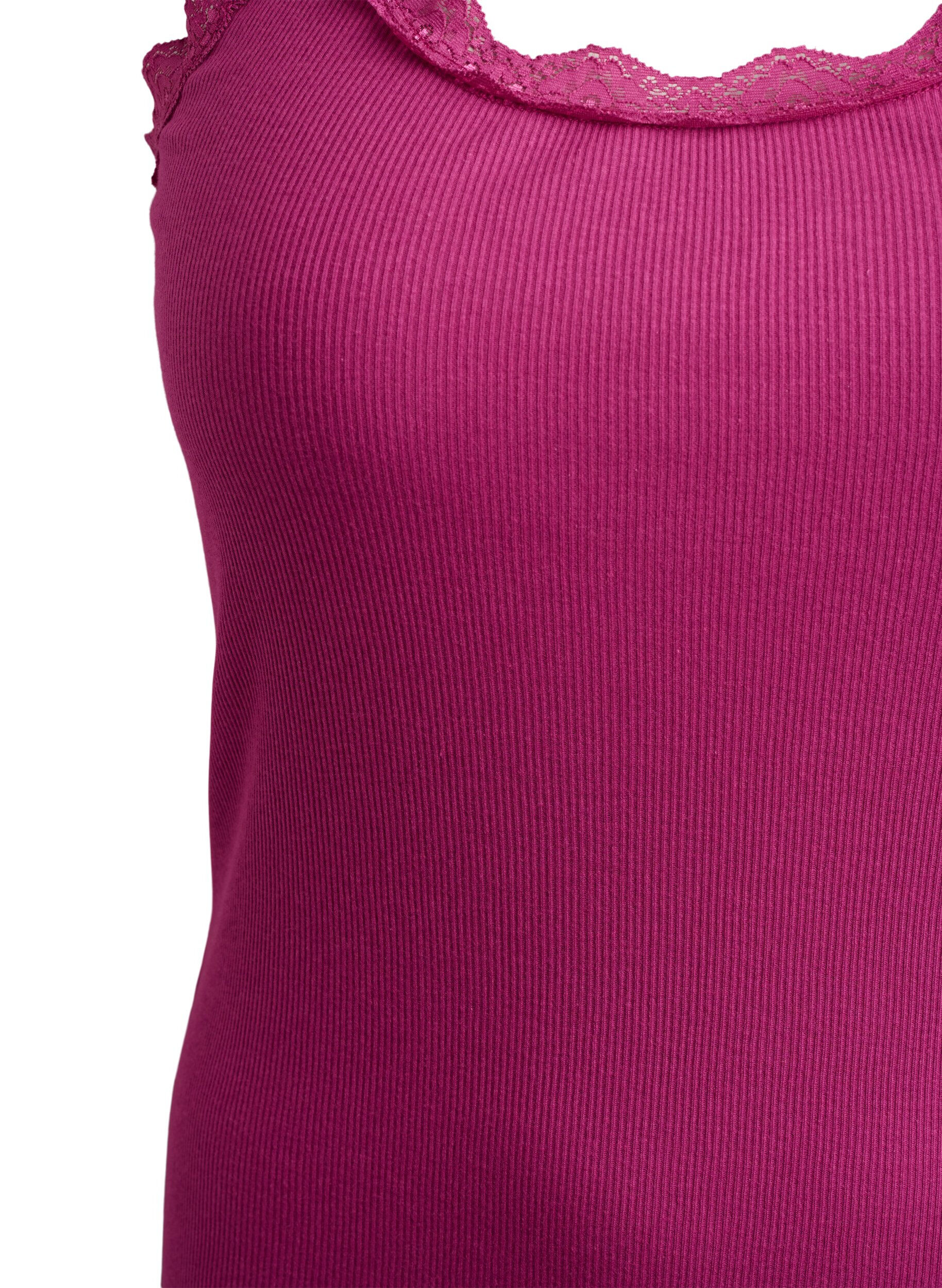 ZizziTop met kanten rand, Rood, Packshot image number 2