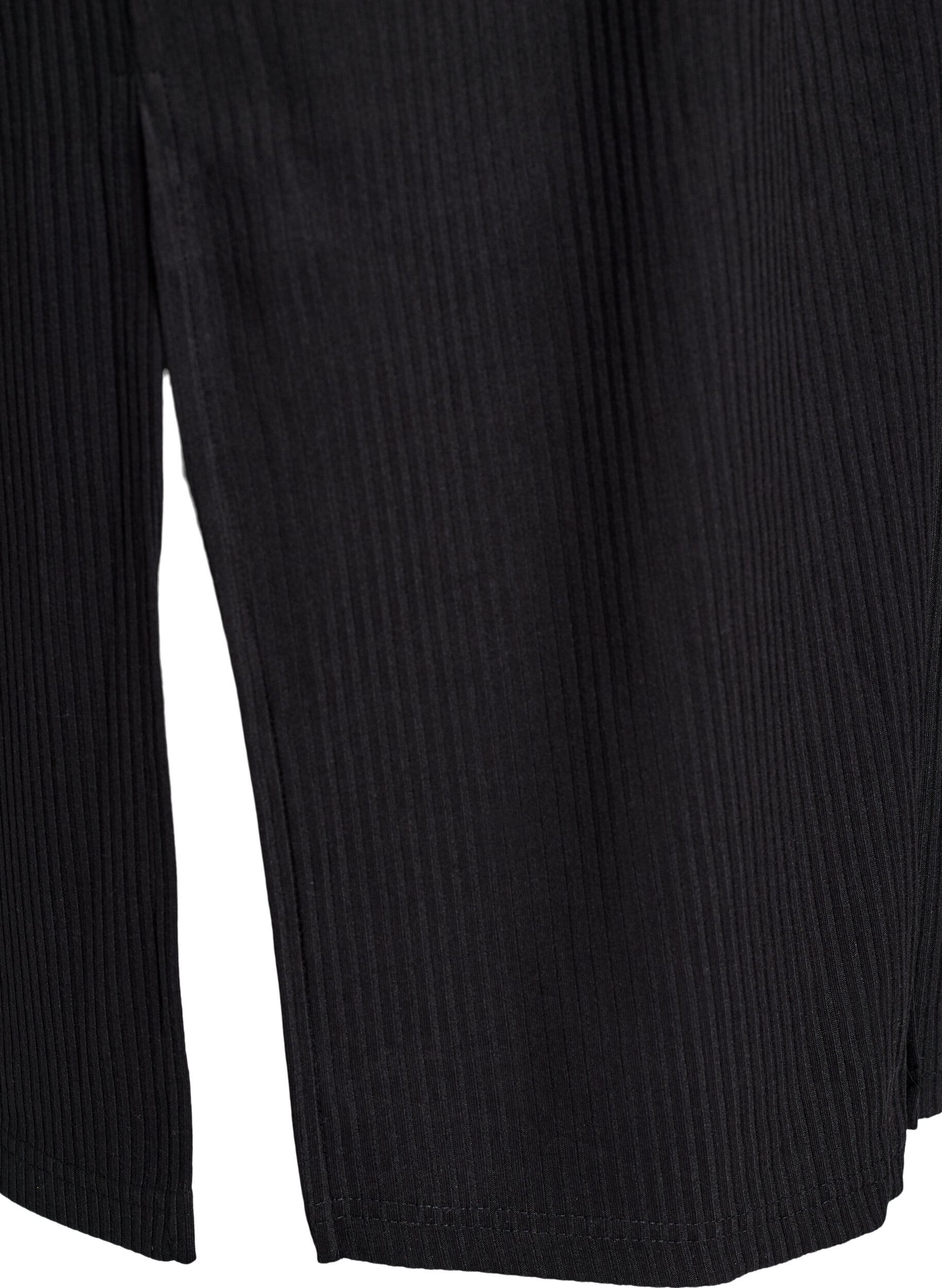 ZizziJersey maxi jurk met kraag en korte mouwen, Zwart, Packshot image number 3