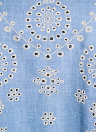 ZizziBlouse met broderie anglaise en korte pofmouwen, Blauw, Packshot image number 2