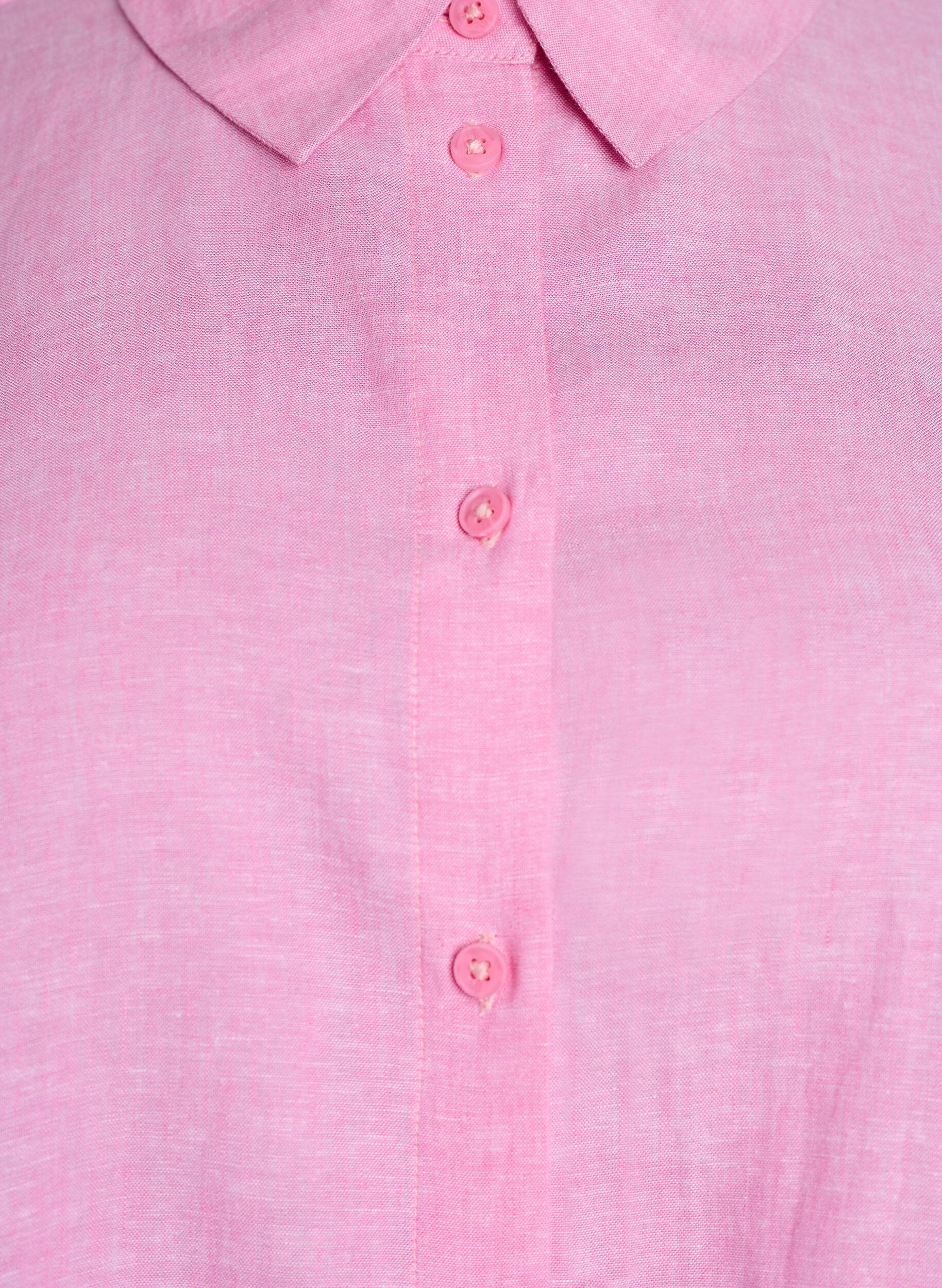 ZizziShirt met korte mouwen in linnen en viscose, Roze, Packshot image number 2