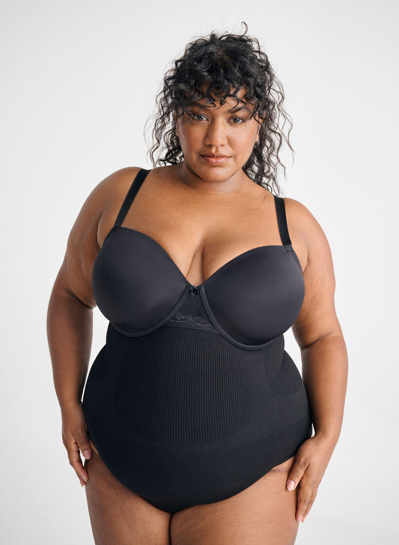 Shapewear string met hoge taille, Black, Image