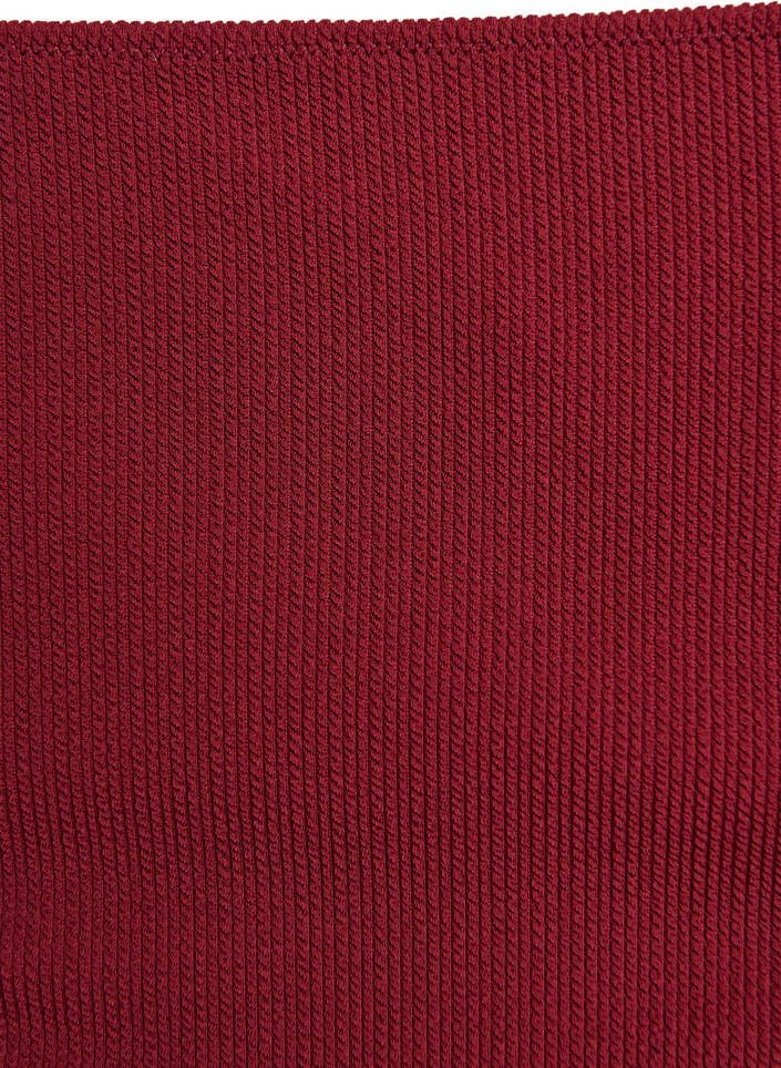 Bikinibroekje met hoge taille en textuur, Rood, Packshot