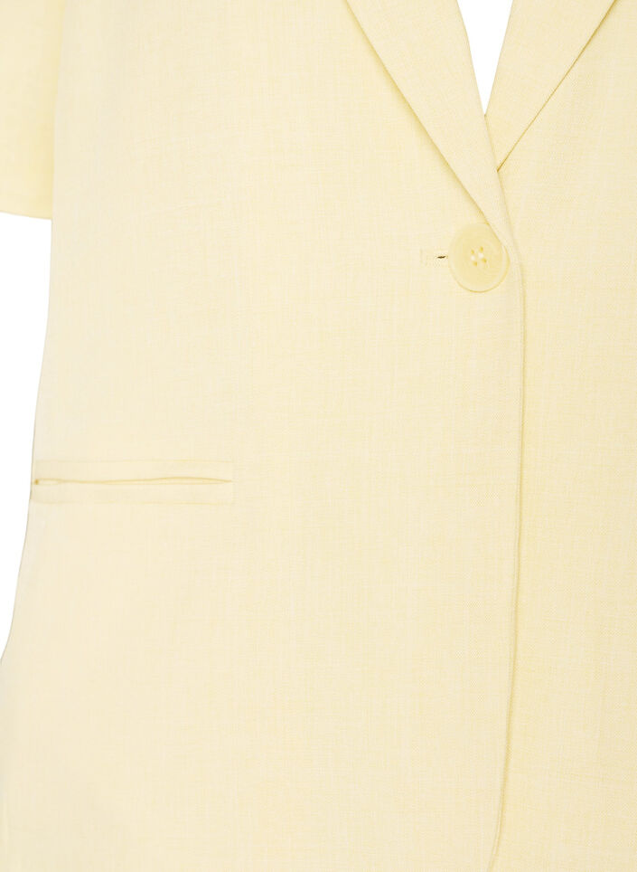 Blazer met korte mouwen en revers, Geel, Packshot image number 2