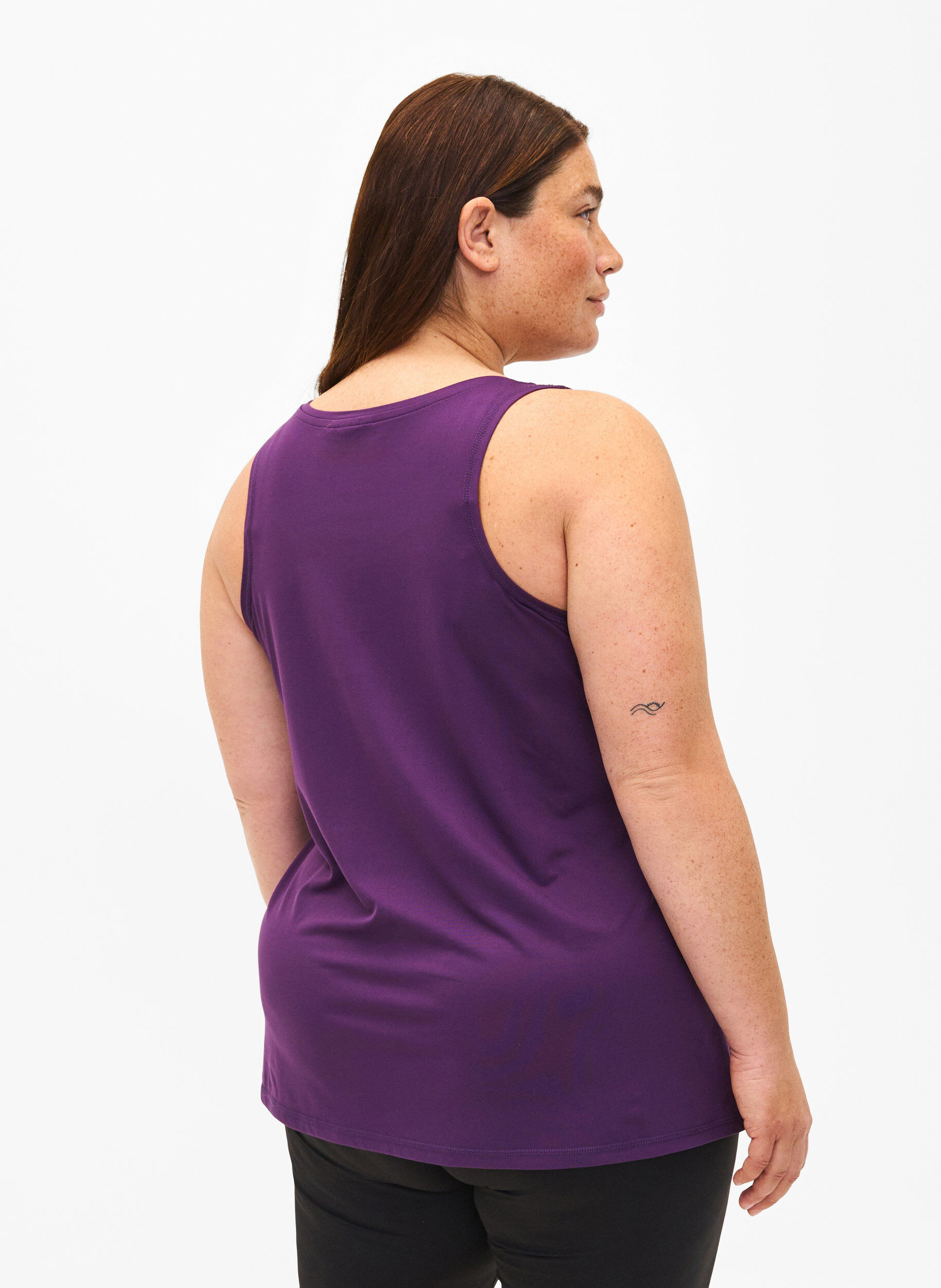 ZizziTrainingstop met ronde halslijn, Purple Pennant, Model image number 1