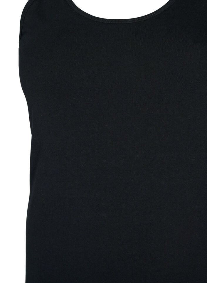 Effen gekleurd basic top in katoen, Zwart, Packshot image number 2