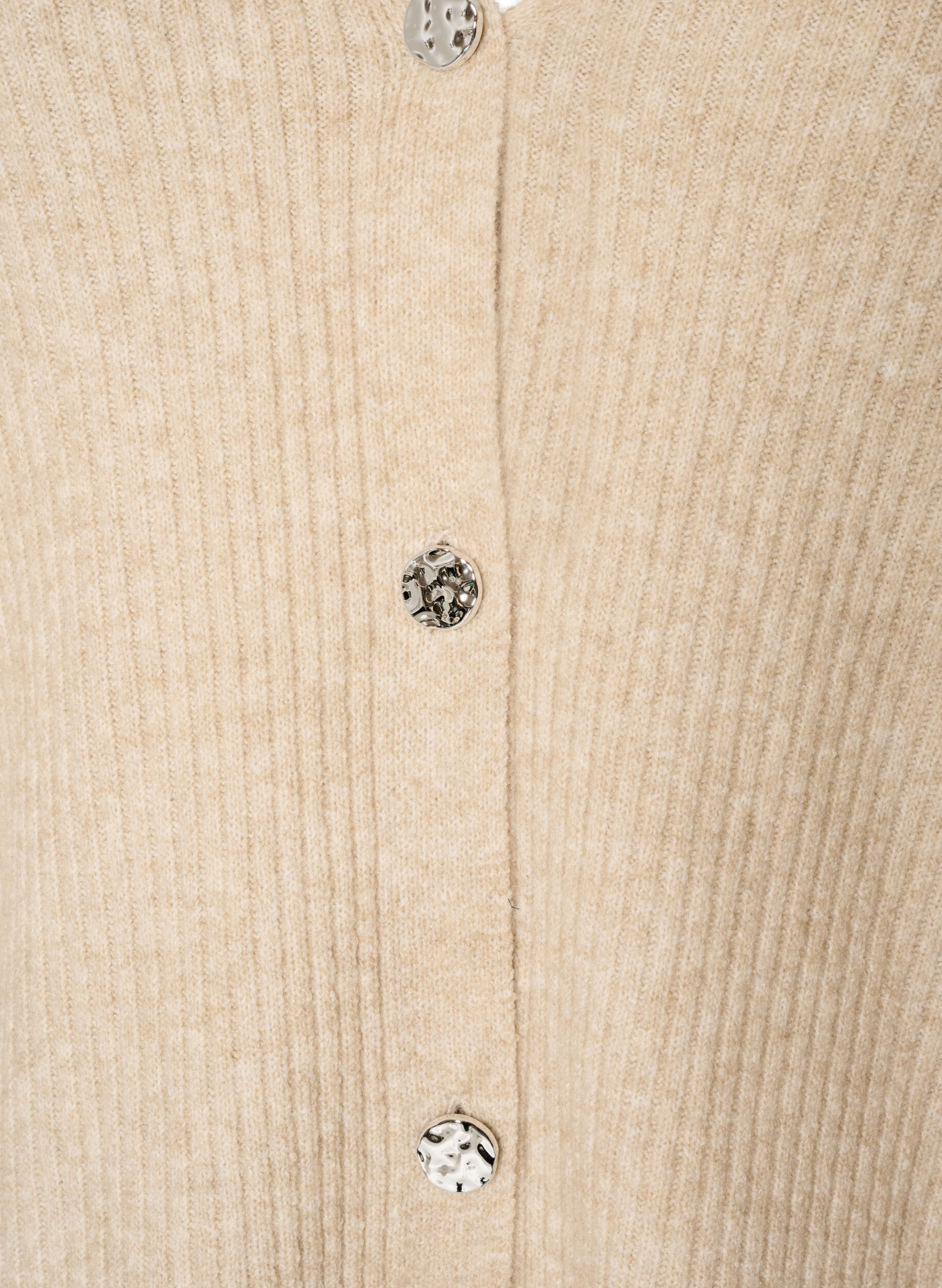 ZizziVest met V-hals en ribstructuur, Beige, Packshot image number 2