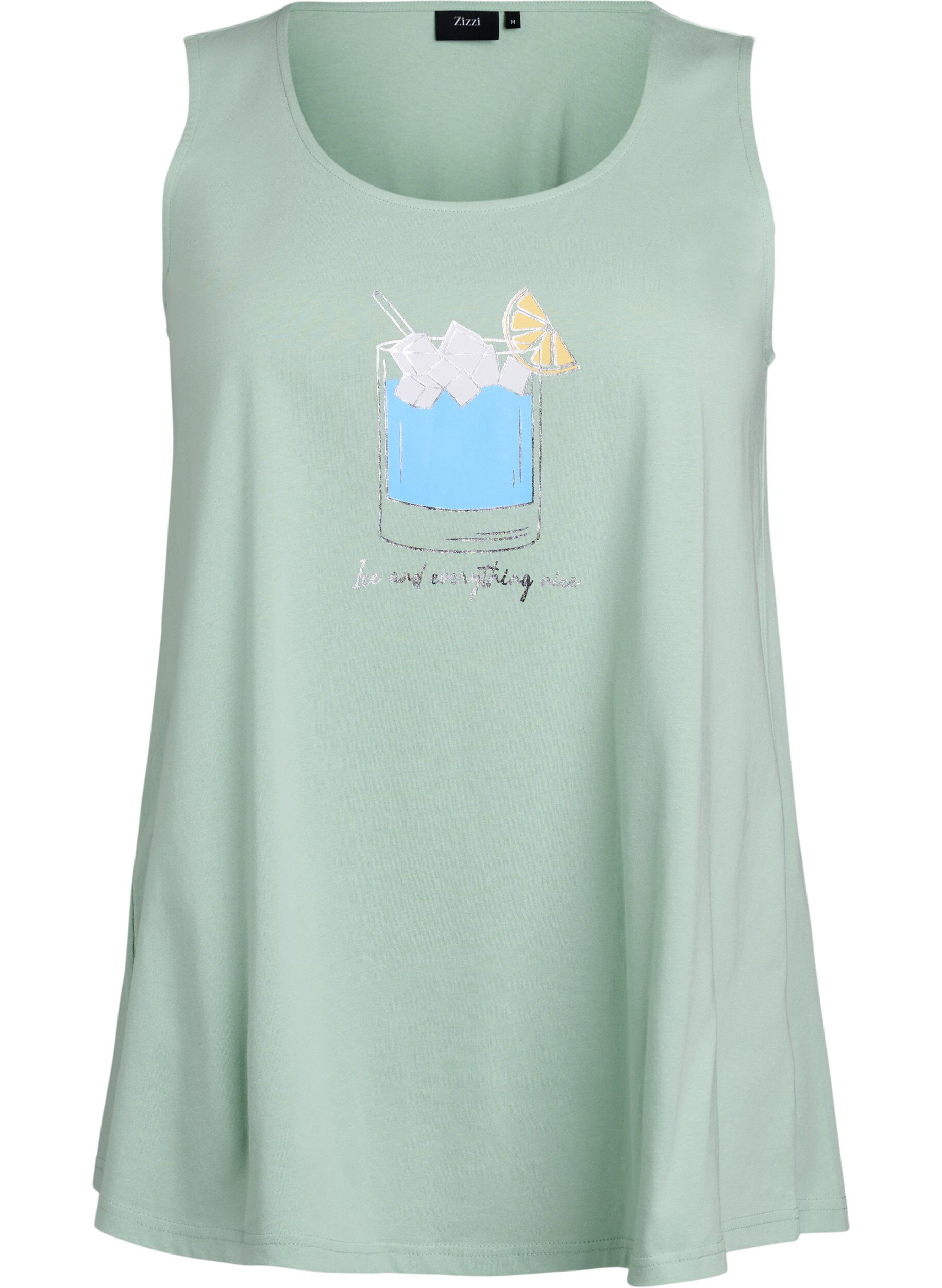 Katoenen top met a-vorm