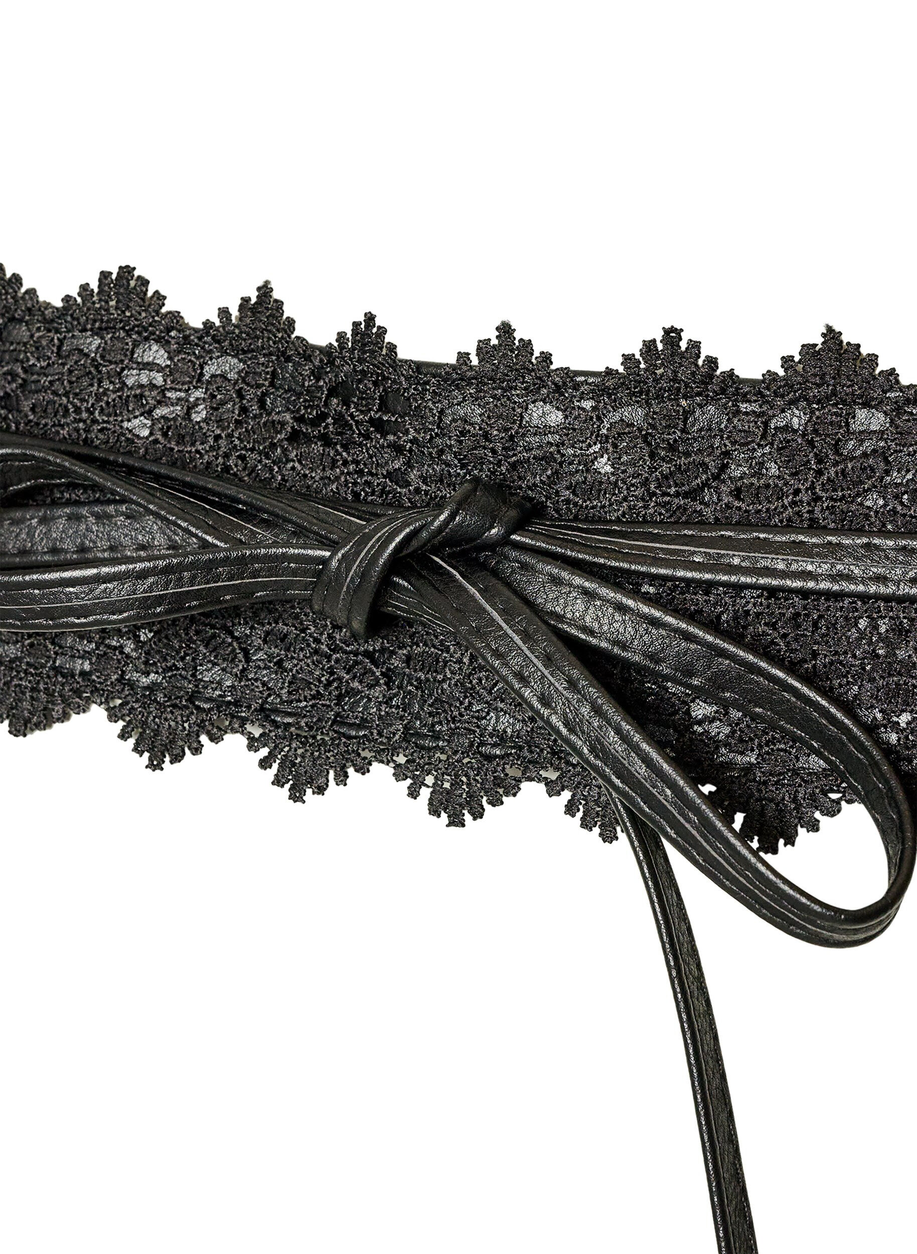 ZizziCeinture avec dentelle et liens &agrave; nouer, Noir, Packshot image number 2