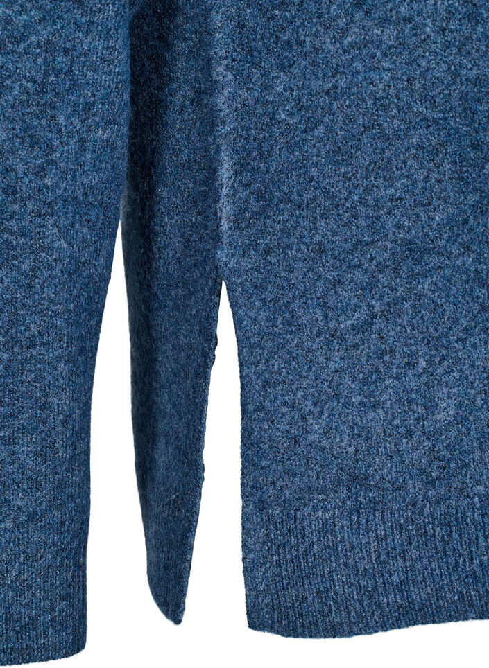 Gebreide trui met wol en splitten, Bering Sea Mel., Packshot image number 3