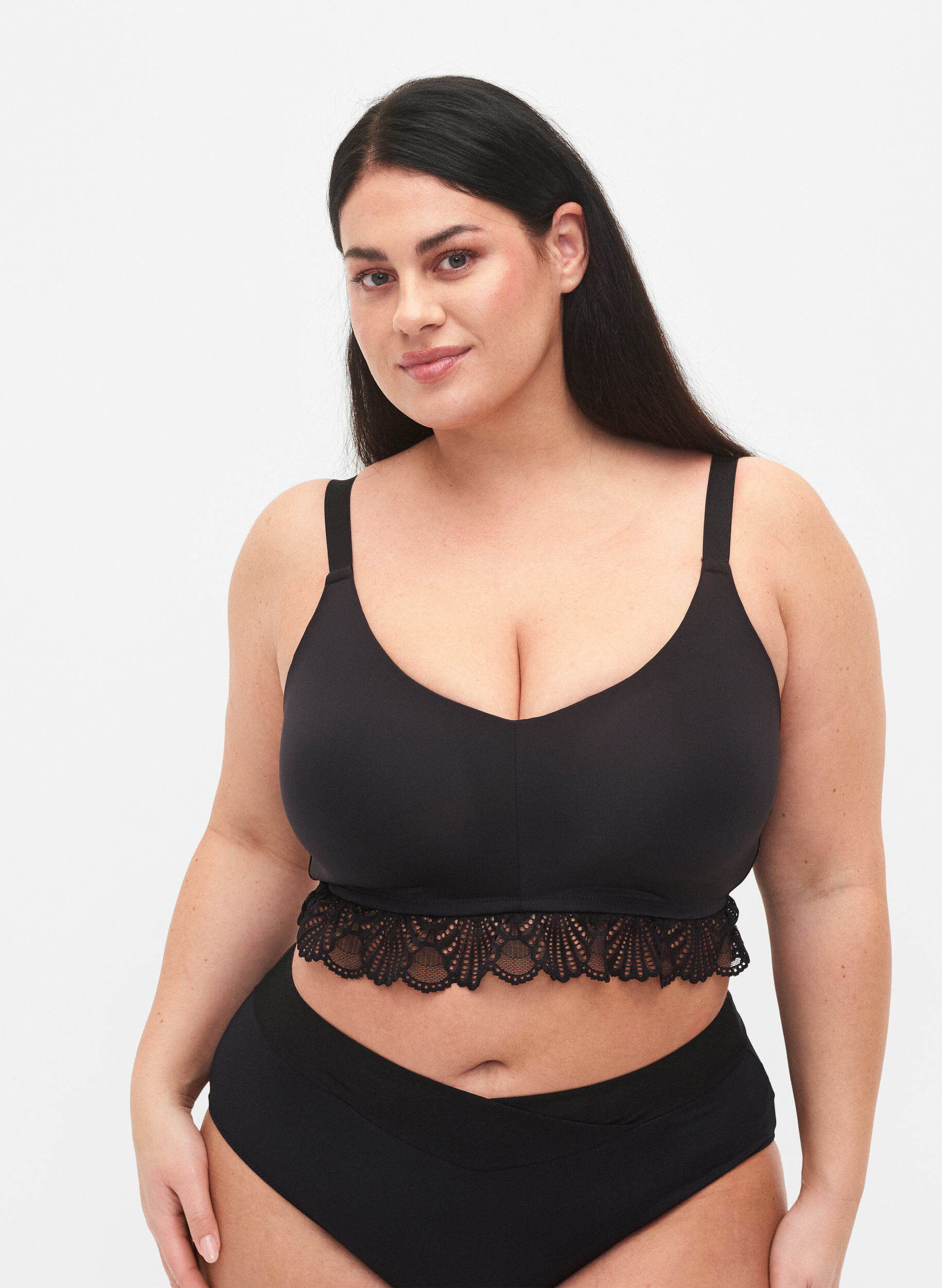 Beha met kanten en padded cups, Black, Model