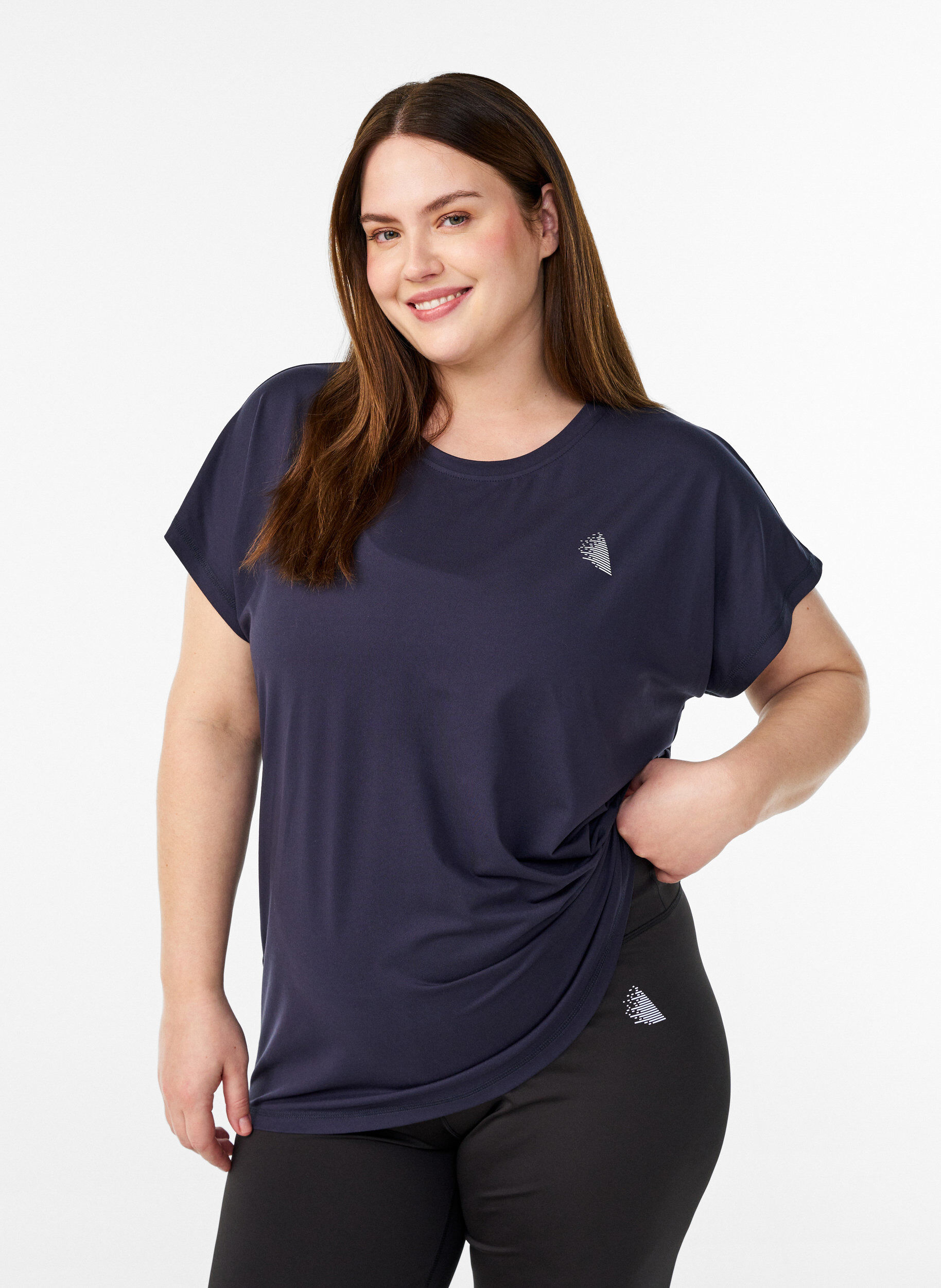 ZizziEffen gekleurd trainingsshirt, Blauw, Model image number 0