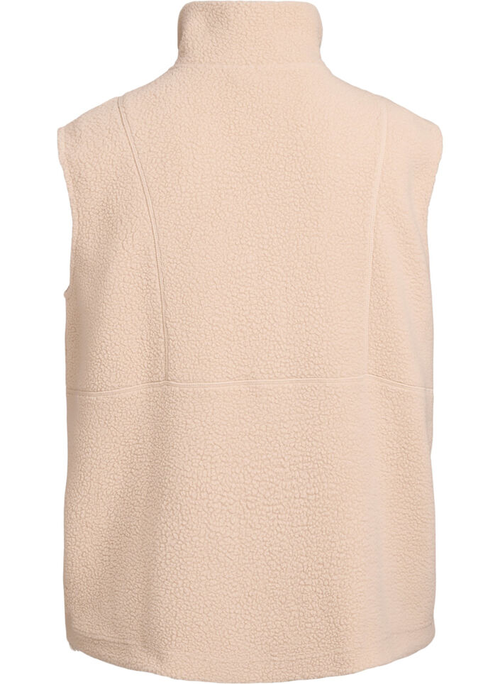 Teddy vest met zakken, Beige, Packshot image number 1