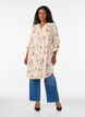 Lang shirt in linnen en viscose, Vanille, Model image number 1