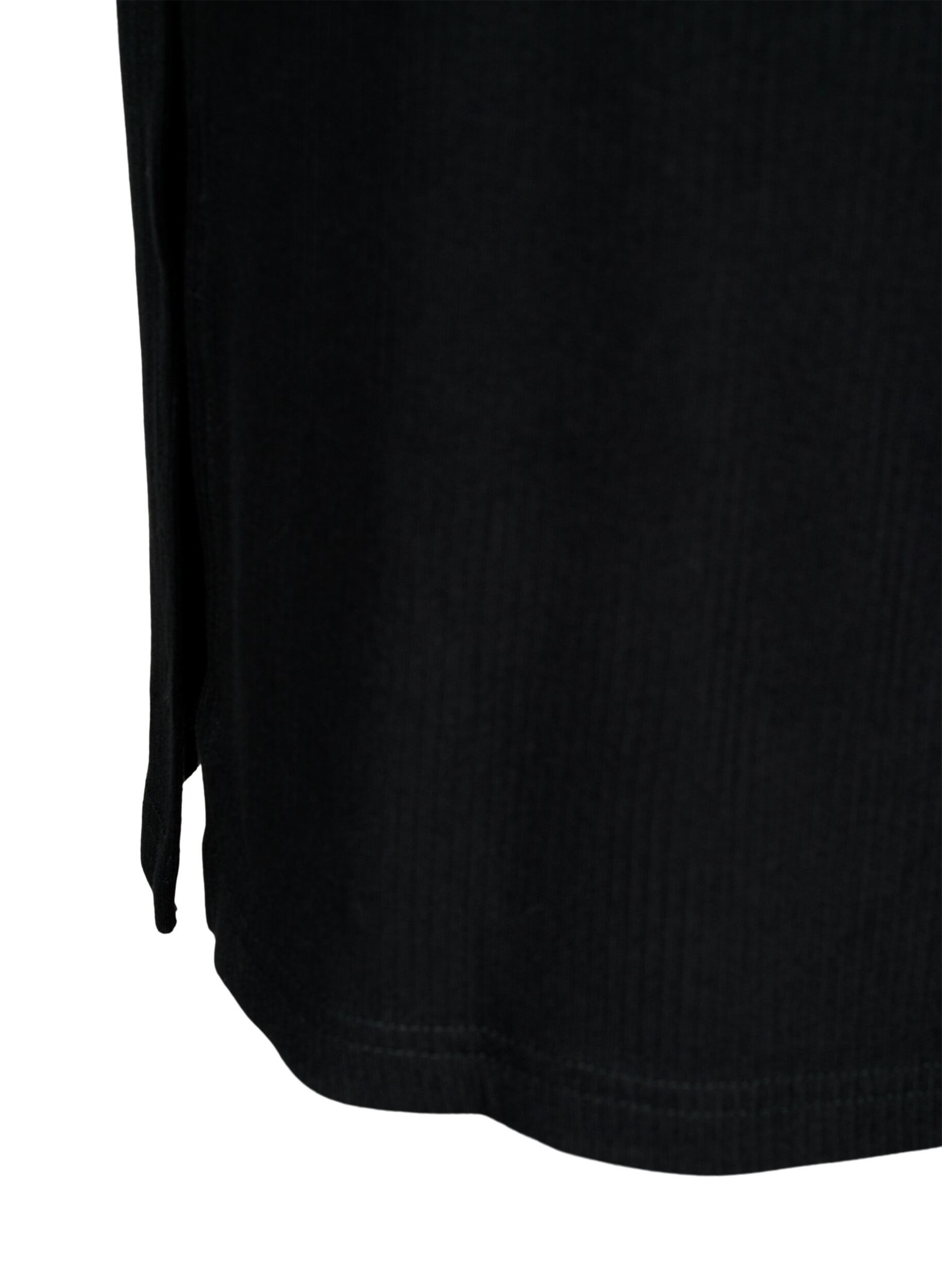 ZizziViscose midirok met slanke pasvorm, Zwart, Packshot image number 3