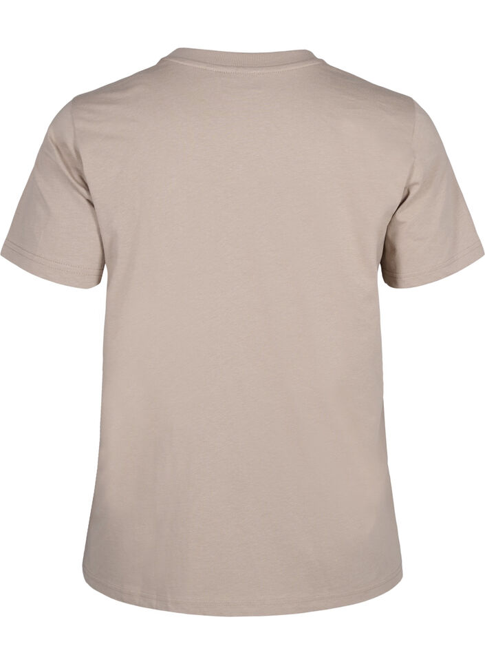 Basic katoenen T-shirt met ronde hals, Silver Mink, Packshot