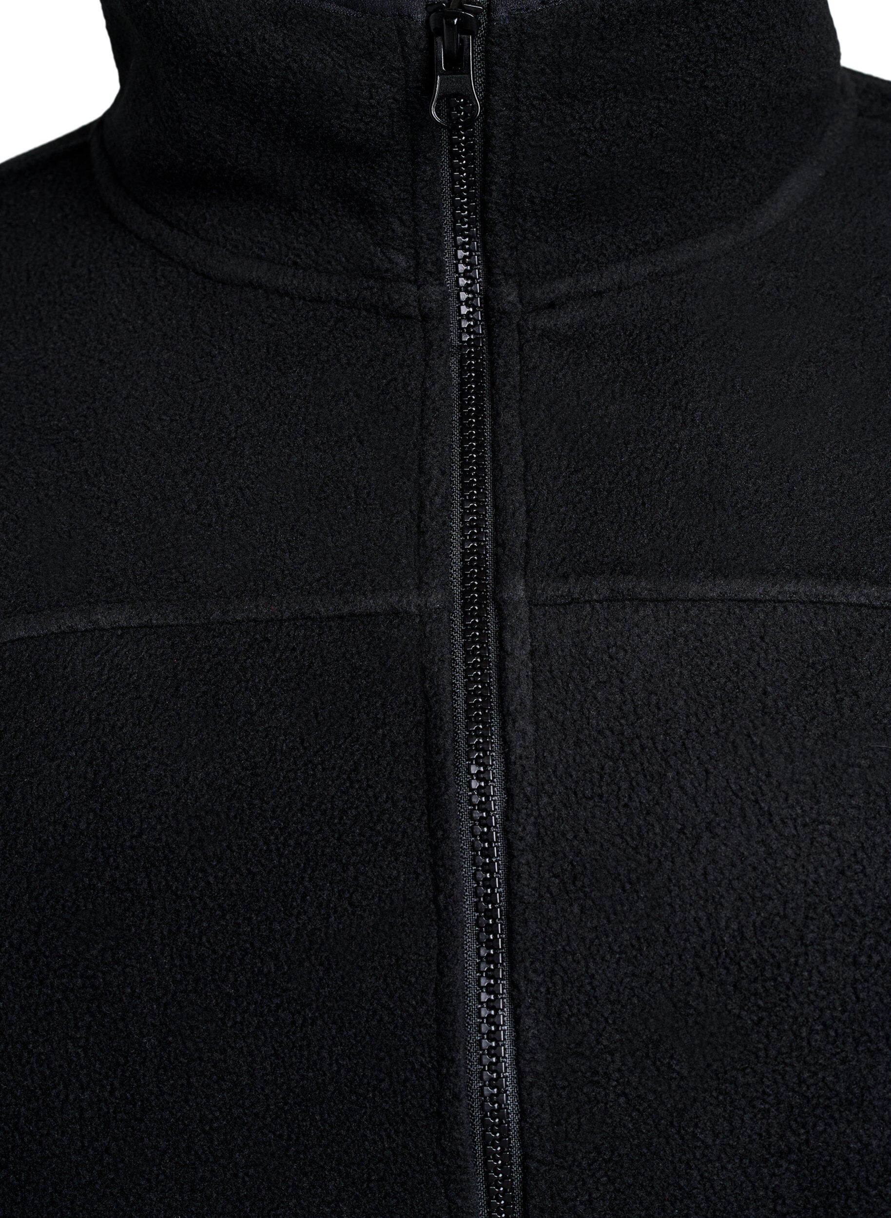 ZizziFleece jack met zakken, Zwart, Packshot image number 2
