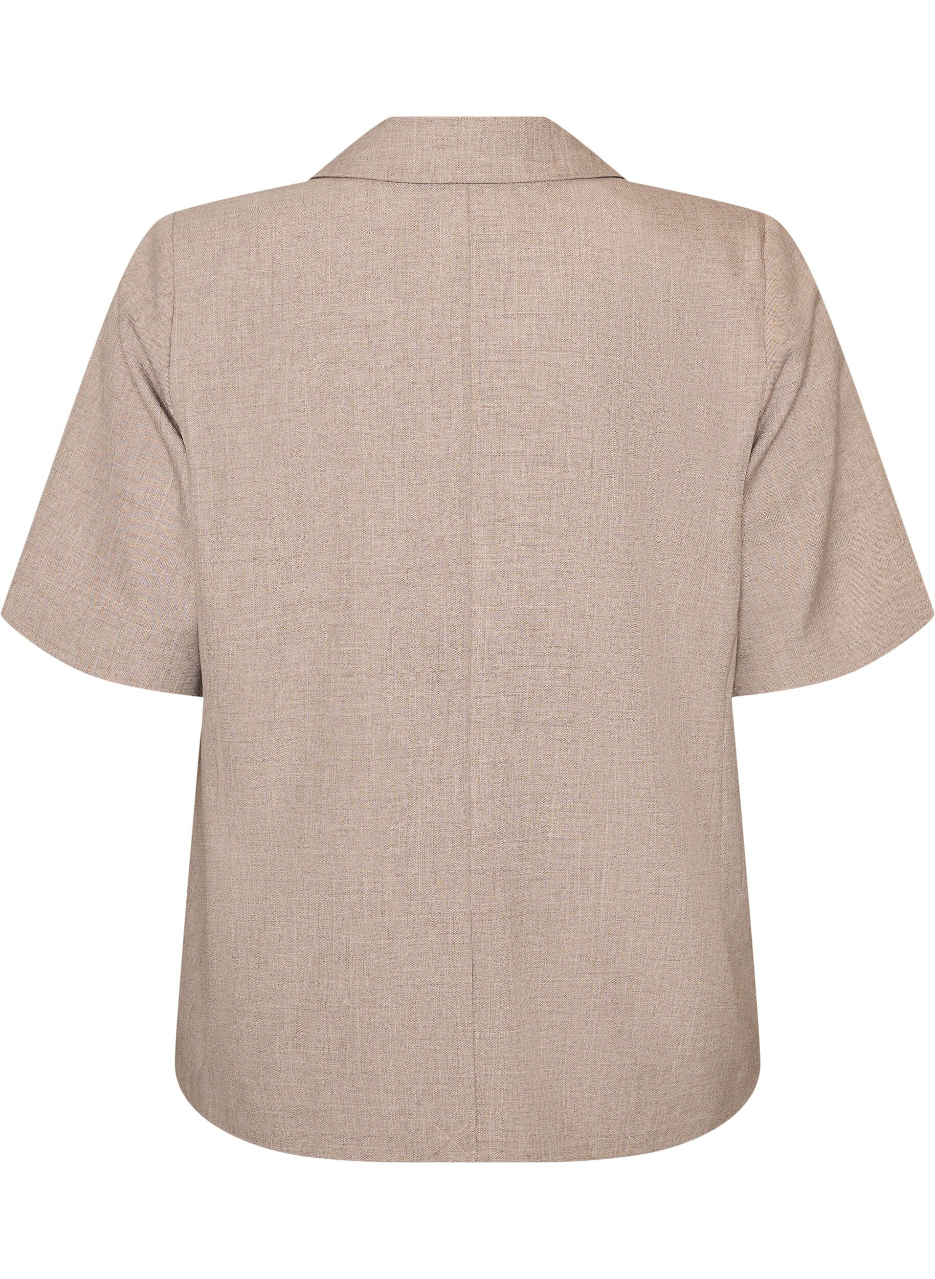 Zizzi Blazer avec manches courtes et revers, Marron, Packshot image number 1