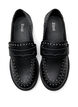 Wide fit - Leren loafers met studs, Zwart, Packshot image number 2