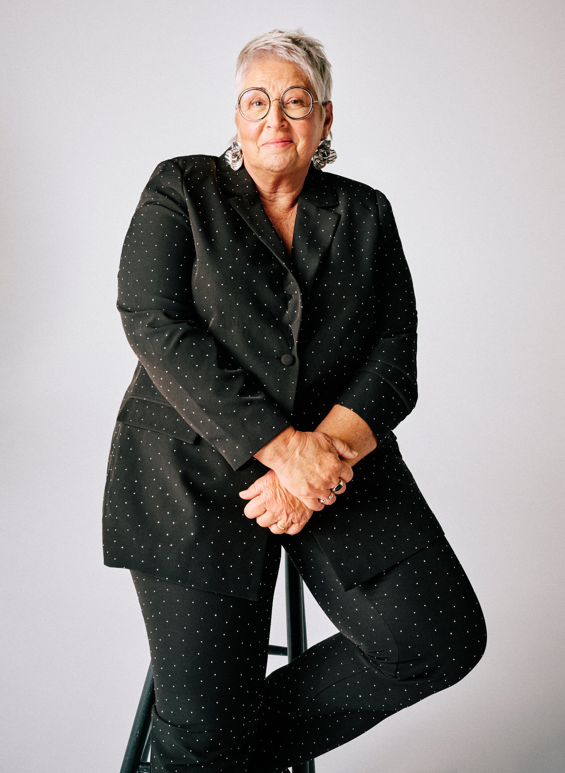 ZizziBlazer met strass-steentjes, Zwart, Image image number 0