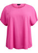Blouse met korte mouwen en een ronde halslijn, Roze, Packshot image number 0