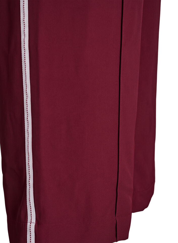 Sportieve broek met rechte pijpen en zijstrepen, Donker Bordeaux, Packshot image number 3