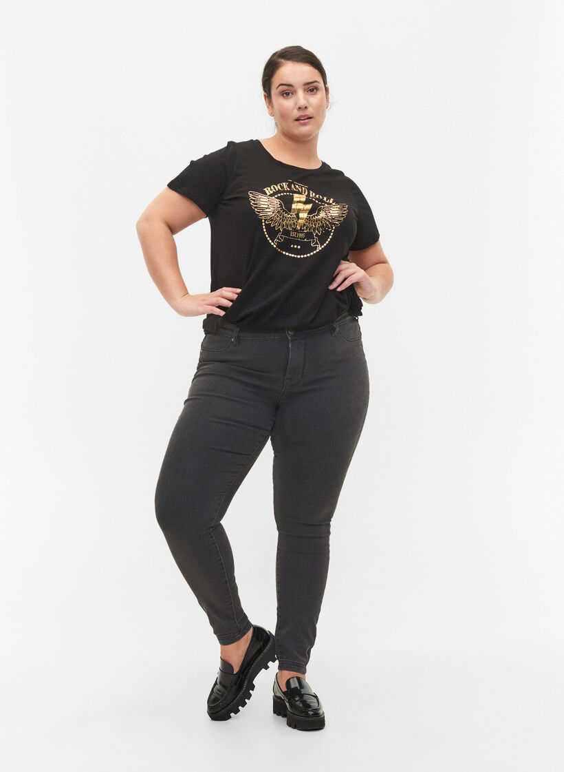 Jeggings van katoenmix, Grey Denim, Model image number 0