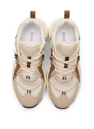 ZizziWide fit - Sneakers met contrasterende veterdetails, Tofu, Packshot image number 2