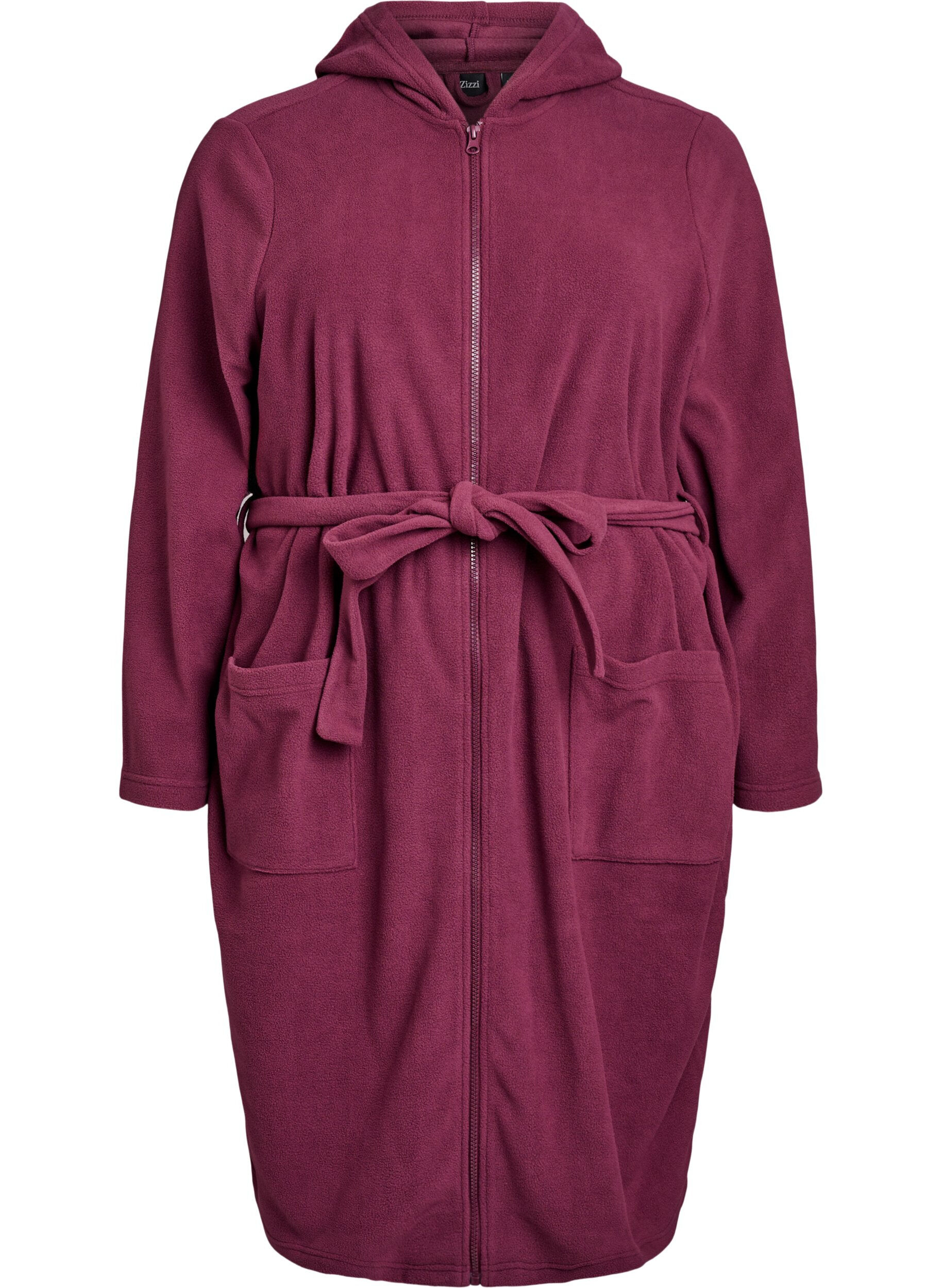 Ochtendjas met rits en capuchon