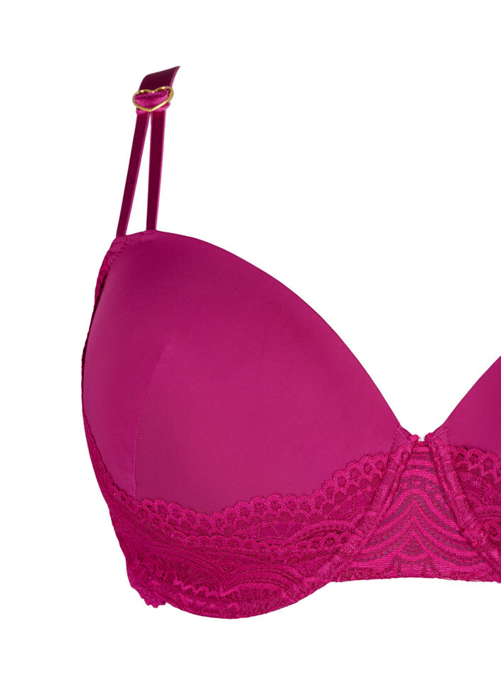 Voorgevormde Bh met kanten kantpatroon, Boysenberry, Packshot