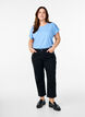 Gecropte Vera jeans met een straight-fit, Zwart, Model image number 0