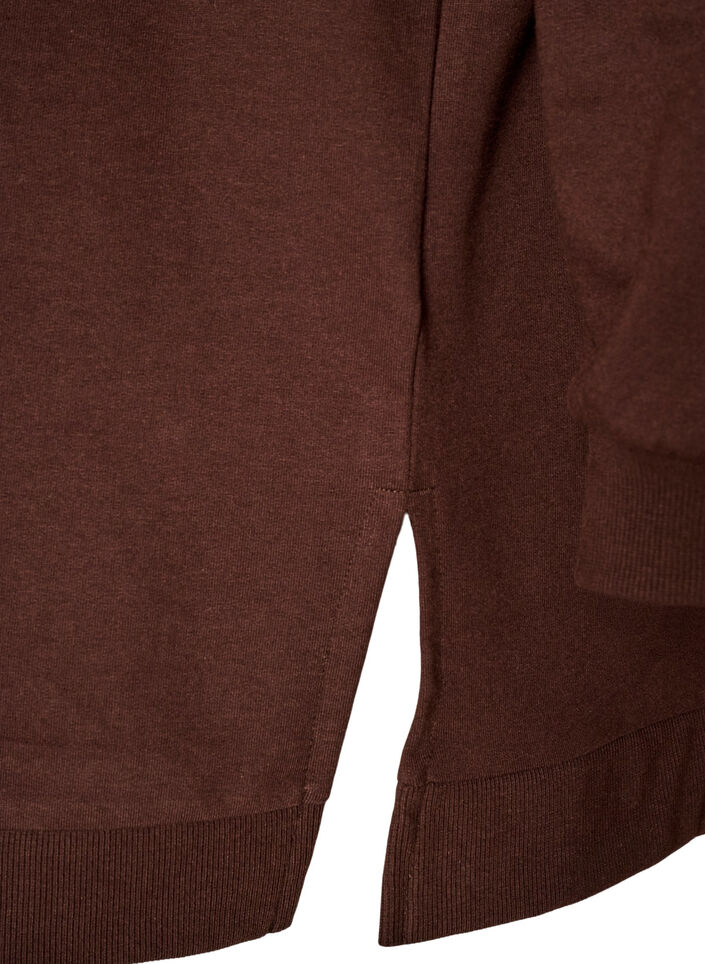 Hoodie met een terry tekstmotief, Bruin, Packshot image number 3