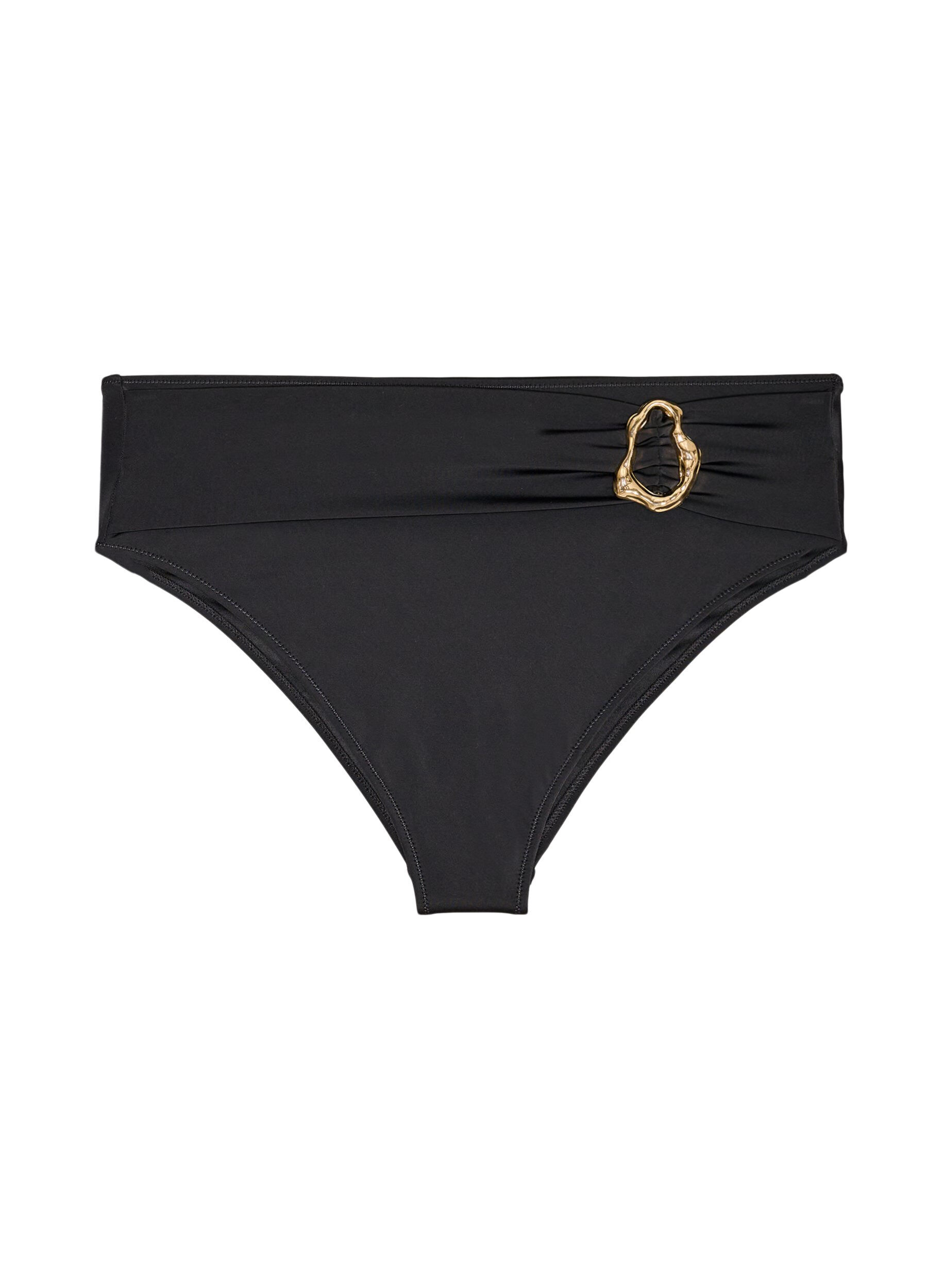 High-waisted Tai bikinislip met gouden detail