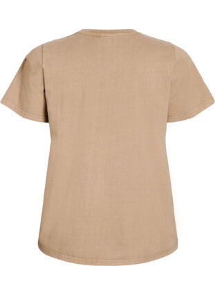 ZizziT-shirt in biologische katoen met een gewassen look, Silver Mink Washed, Packshot image number 1