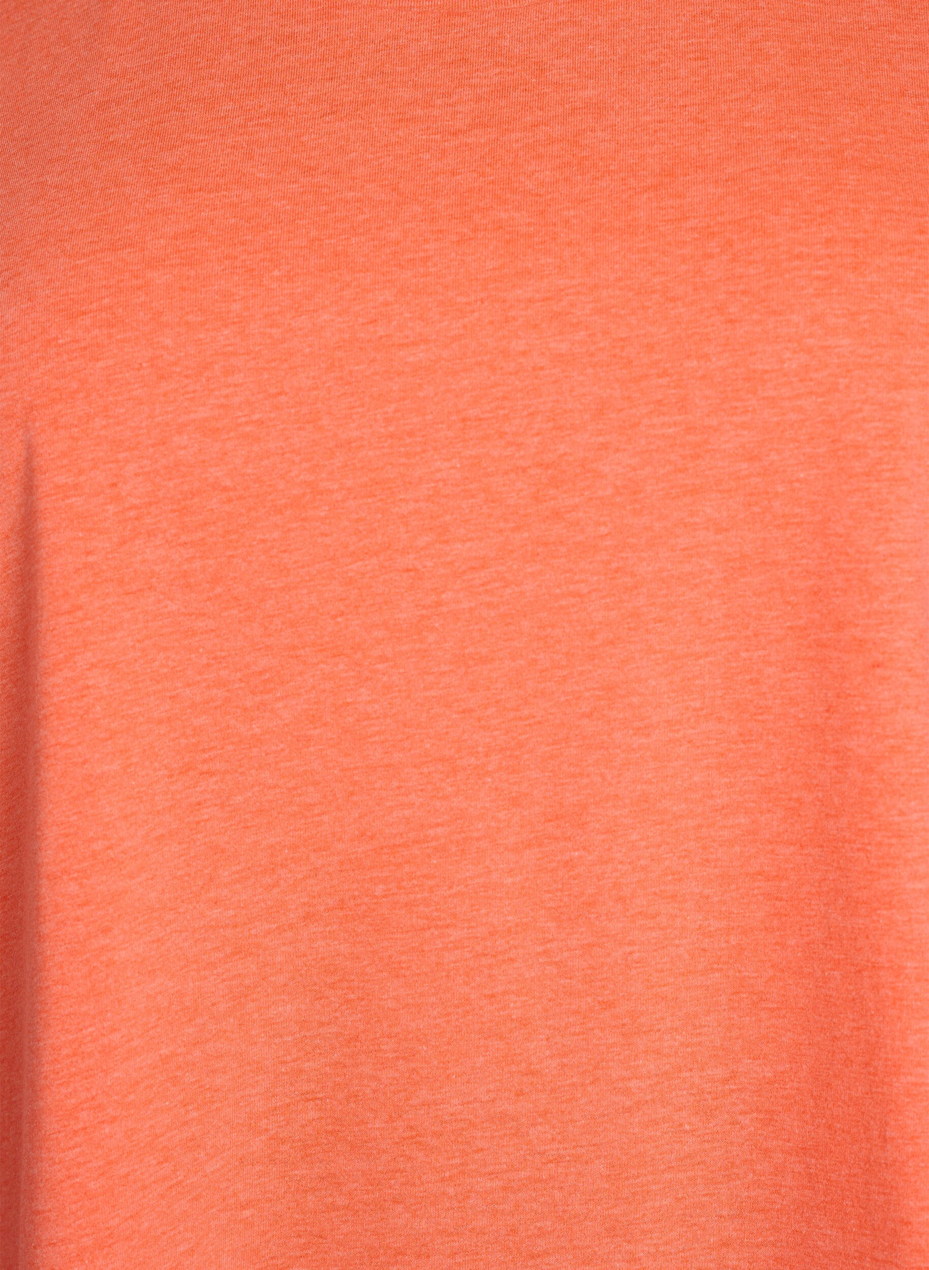 Zizzi T-shirt en coton n&eacute;on, Orange, Packshot image number 2
