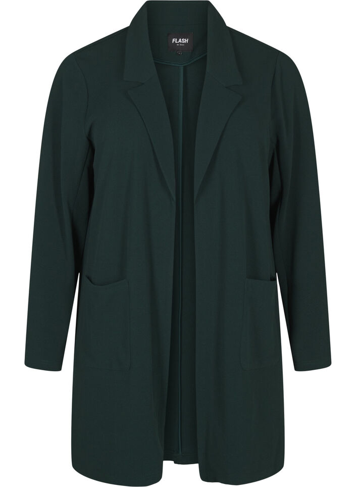 Lange jas met zakken, Groen, Packshot image number 0