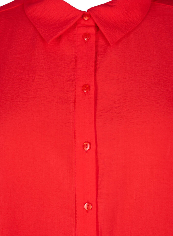 Shirt met lange mouwen en ruchesdetails, Rood, Packshot image number 2