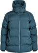 Korte gewatteerde jas met afneembare capuchon, Groen, Packshot image number 0