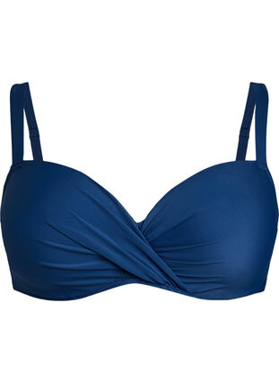 ZizziBikini top met beugel en plooien, Naval Academy Solid, Packshot image number 0
