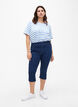 Denim capribroek met elastische tailleband, Blauw, Model image number 1