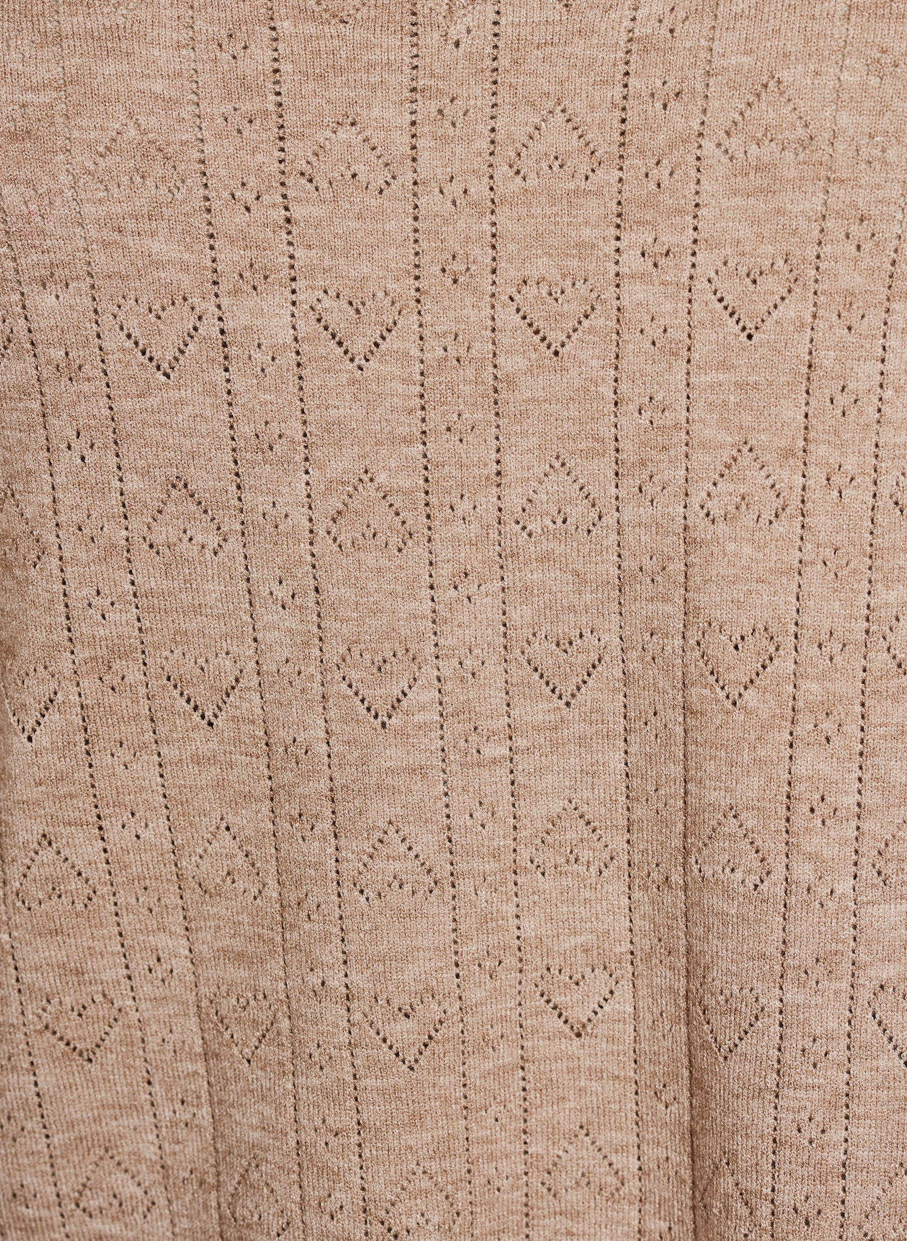 ZizziBlouse en maille pointelle &agrave; manches courtes, Beige, Packshot image number 2