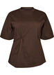 T-shirt met gedrapeerd detail, Bruin, Packshot image number 0